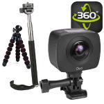 Gigabyte Jolt Duo 360 4mpx2 1920x960 Dual Lens Sports Action Camerakit W/tripod&#44; Selfie Stick & Monopod Adapter