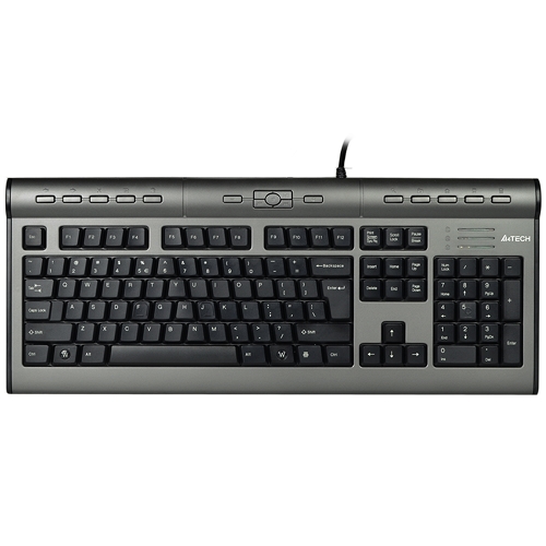 A4tech Kls-7muu 104-key Usb Wired X-slim Multimedia Natural_akeyboard W/usb 2.0 & 3.5mm Audio Ports (gray/black)