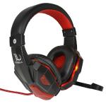 Krazilla Kzh-830 Red Led Super Bass Hd Aggressive Gaming Headphonesw/microphone&#44; Usb & 3.5mm Plug (black/red)