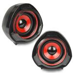 Krazilla Kzs-g7 5w 2.0 Stereo Speakers W/3.5mm Jack&#44; Usb Connector& Volume Control (red)