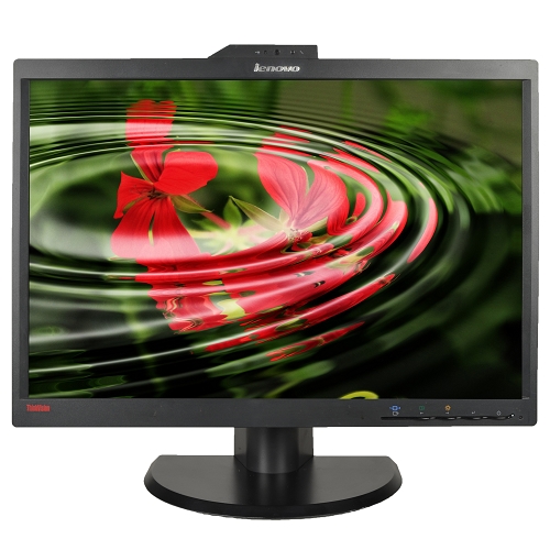 22"" Lenovo L2251x Thinkvision Displayport/vga 1680x1050 Widescreenlcd Monitor W/webcam & Usb Hub (black)