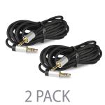 (2-pack) 10' Duracell 3.5mm (m) To 3.5mm (m) Braided Auxiliarycable (black)