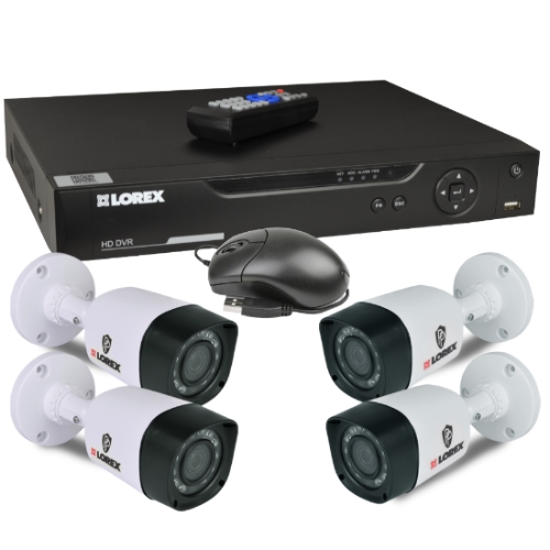 Lorex Lhv10041tc4 4-channel 1tb Hd Dvr Security System W/flircloud&#44; Hdmi&#44; Lan & 4 Ip66 720p Bullet Cameras