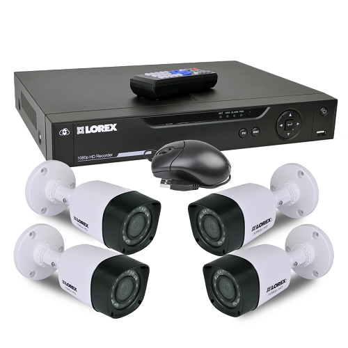 Lorex Lhv21041tc4 4-channel 1tb Hd Dvr Security System W/flircloud&#44; Hdmi&#44; Lan & 4 Ip66 1080p Bullet Cameras