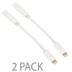 (2-pack) Lightning To 3.5mm Headphone Jack Adapter - For Appledevices With Lightning Connector (white)