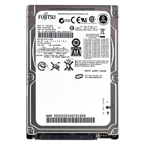 Fujitsu Mhz2160bj 160gb Sata/300 7200rpm 16mb 2.5"" Hard Drive