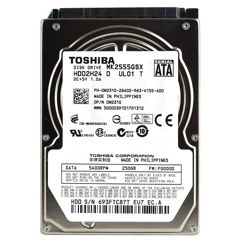 Toshiba Mk2555gsxf 250gb Sata/300 5400rpm 8mb 2.5"" Hard Drive