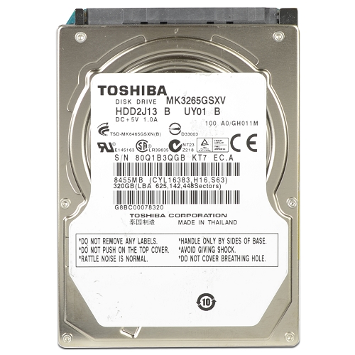 Toshiba Mk3265gsxv 320gb Sata/150 5400rpm 8mb 2.5"" Hard Drive
