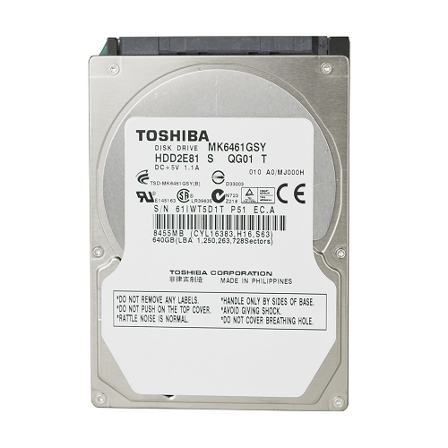 Toshiba Mk6461gsyn 640gb Sata/300 7200rpm 16mb 2.5"" Hard Drive