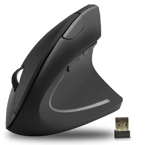 Imicro Mo-wveo01 6-button 2.4ghz Wireless Vertical Ergonomicoptical Scroll Mouse W/usb Unifying Nano Receiver (black)