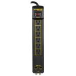Monster Power Gold 600 Avu+ 1080 Joules 120v 6-outlet Surgeprotector W/2 Usb 3.4a Charging Ports (black)