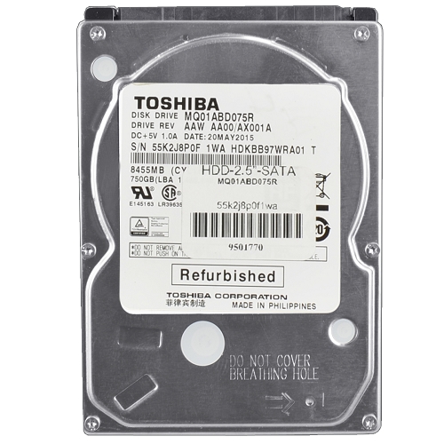 Toshiba Mq01abd075r 750gb Sata/300 5400rpm 8mb 2.5"" Hard Drive