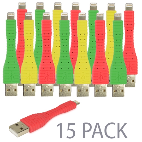 (15-pack) 3-inch Heavy Duty Bendable Mfi Lightning Cable - Greatfor Connecting An Iphone To A Portable Battery