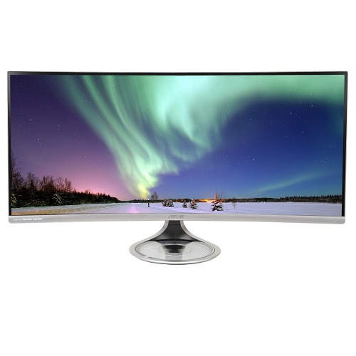 34"" Asus Designo Curved Mx34vq Displayport/hdmi 3440x1440 21:9ultra-wide Led Lcd Gaming Monitor W/qi Charger