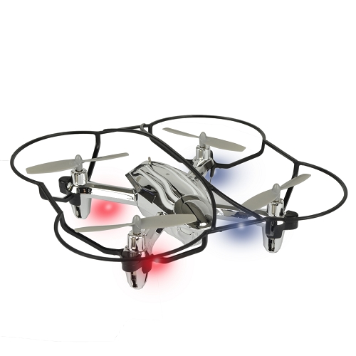Propel Pl-1483 Spyder X Quadcopter Drone (5.75"") W/led Lights &flip - 2.4ghz 4-ch/6-axis Remote Control (gloss Silver)