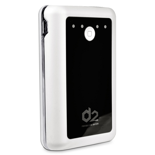 Digital2 Ep-8400b_wh Portable Usb Battery 8400mah Power Bank W/dualusb Output & Flashlight (white)