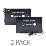 (2-pack) Duracell Pro732 Audio Cassette Adapter - Play Any Devicew/3.5mm Jack On Your Cassette Player! (black)