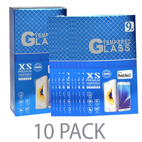 (10-pack) Premium Tempered Glass Screen Protector For Apple Iphonexs Max (6.5"" / 9h)
