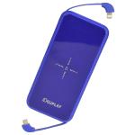 Ideaplay Q100p 10000mah Power Bank W/qi Wireless Charging&#44; Built-inusb-c&#44; Lightning&#44; Micro Usb (blue)