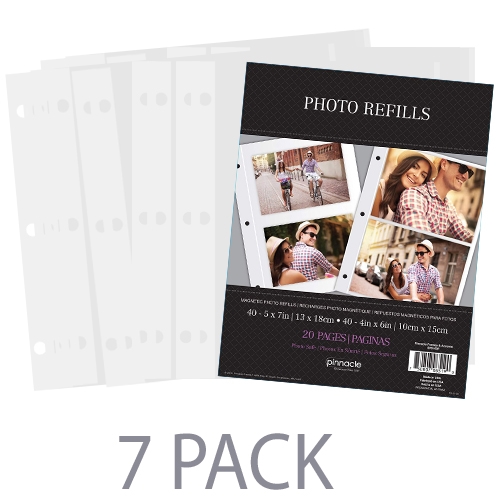 (7-pack X 20 Per Pack = 140 Total) Pinnacle Rf2258 Magnetic Photoalbum Refills