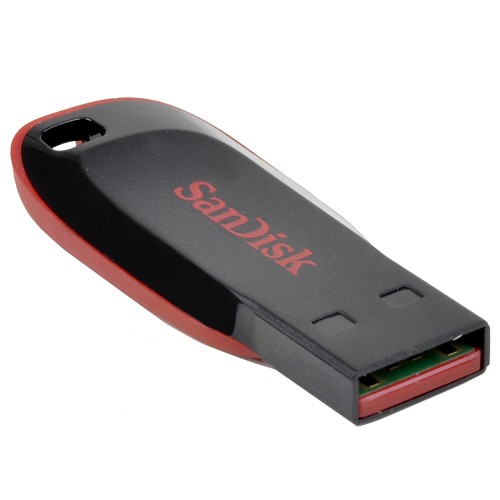 Sandisk Cruzer Blade 128gb Usb 2.0 Flash Drive (black/red) - Retailhanging Blister Package