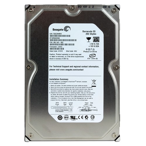 Seagate Barracuda Es 250gb Sata/300 7200rpm 16mb Hard Drive