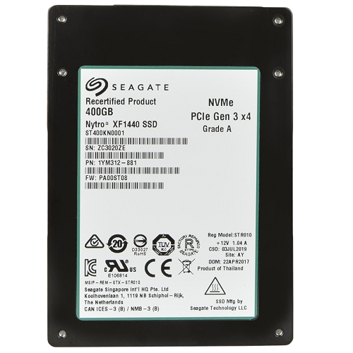 Seagate Nytro Xf1440 400gb Pcie Express Gen3.0 X4 Nvme 2.5"" Emlcnand Flash Solid State Drive (ssd)