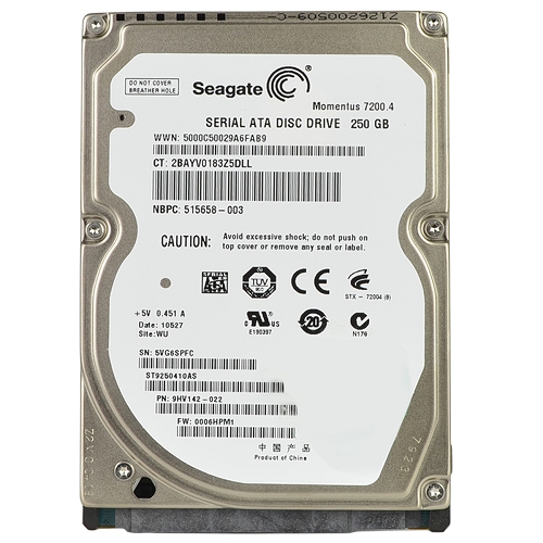 Seagate Momentus 7200.4 250gb Sata/300 7200rpm 16mb 2.5"" Hard Drive