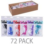 (72-pack) Stereo Earbuds (12 X 6 Colors: Black&#44; Red&#44; Teal&#44; Purple&#44;pink&#44; Blue) - Retail Hanging Package