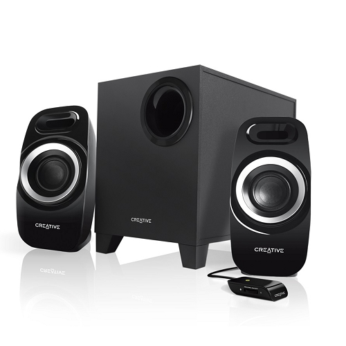 Creative Inspire T3300 2.1-channel Speaker System W/dual Slotenclosure&#44; Image Focusing Plate & Subwoofer (black)