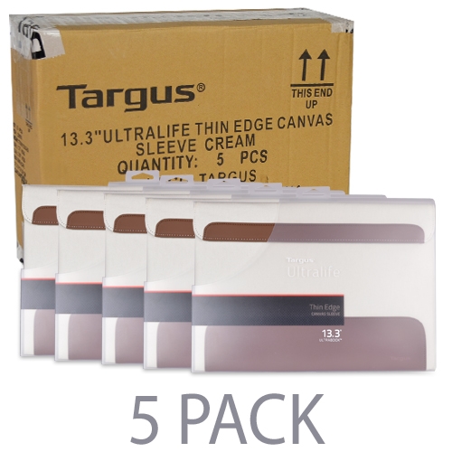 (5-pack) Targus Ultralife Thin Edge Notebook Canvas Sleeve - Fitsup To 13.3"" (white)