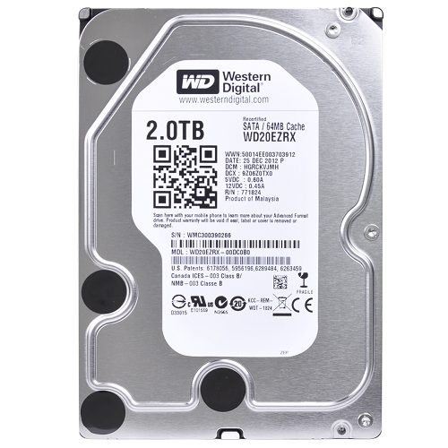 Western Digital Green 2 Terabyte (2tb) Sata/600 Intellipower 64mbhard Drive