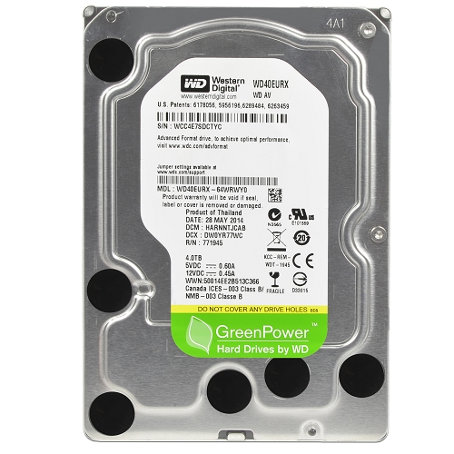 Western Digital Av-gp 4 Terabyte (4tb) Sata/600 Intellipower 64mbhard Drive