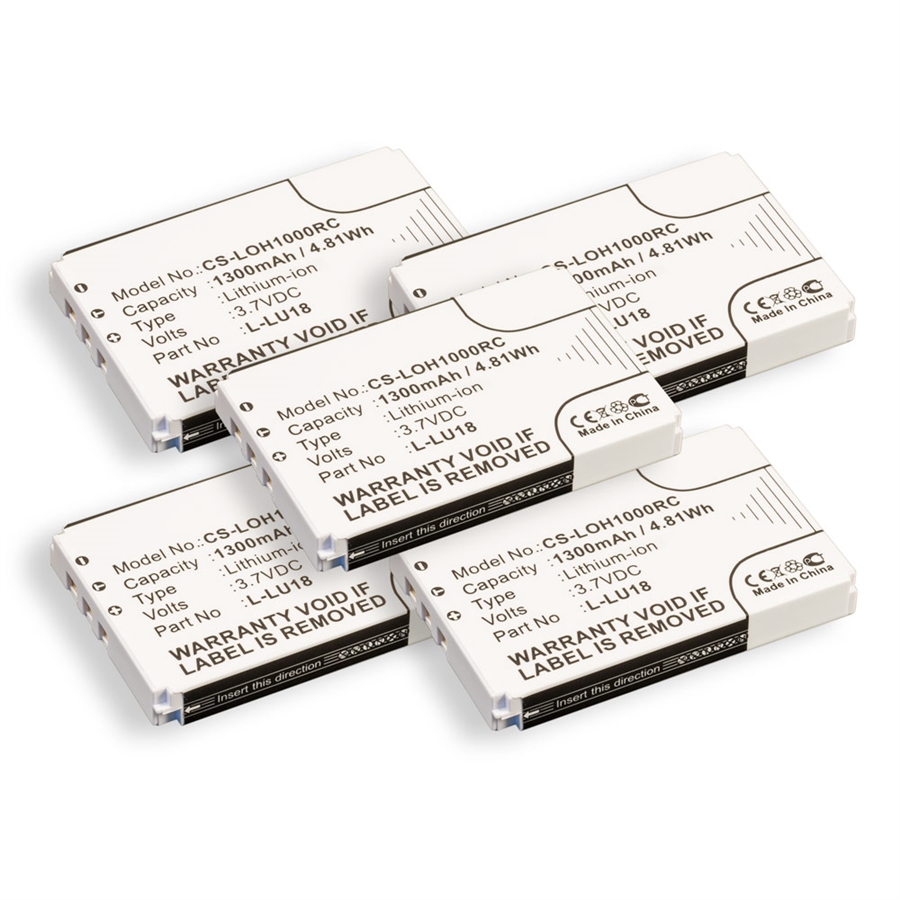 5 Pack Battery for Logitech Harmony Remote 1100 1100i 915 L-LU18 K398  F12440056