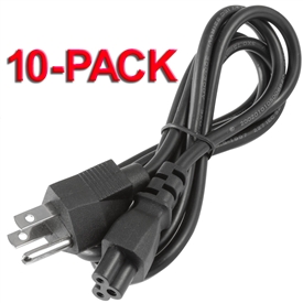 10 Pack 3 Prong AC Power Cable Cord Laptop Monitor