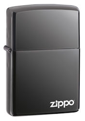 Zippo Lighter - Black Ice with Logo  - 150ZL
