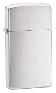 Zippo Lighter - Slim Brushed Chrome - 1600