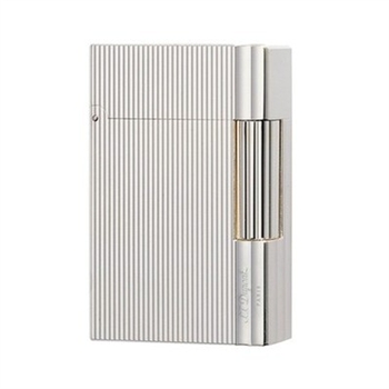 S.T. Dupont Lighter - Gatsby Silver Plate & Vertical Lines - 18137