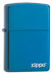 Zippo Lighter - Sapphire with Logo - 20446ZL