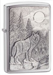 Zippo Lighter - Timberwolves Emblem Brushed Chrome - 20855