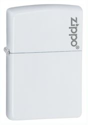 Zippo Lighter - White Matte With Logo - 214ZL