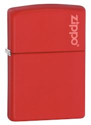 Zippo Lighter - Red Matte With Logo - 233ZL