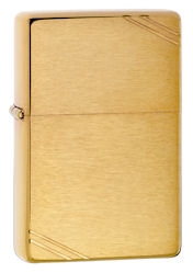 Zippo Lighter - Vintage with Slashes Brushed Brass - 240