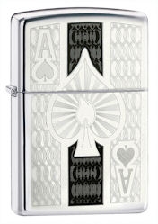 Zippo Lighter - Ace of Spades High Polish Chrome - 24196