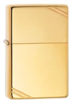 Zippo Lighter - Vintage With Slashes High Polished Brass - 270