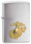 Zippo Lighter - Marines Emblem Brushed Chrome - 280MAR