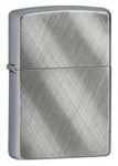 Zippo Lighter - Diagonal Weave Brushed Chrome - 28182