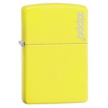 Zippo Lighter - Classic w/ Logo Neon Yellow - 28887ZL