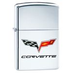Zippo Lighter: Chevy Corvette Logo HP Chrome - 76485