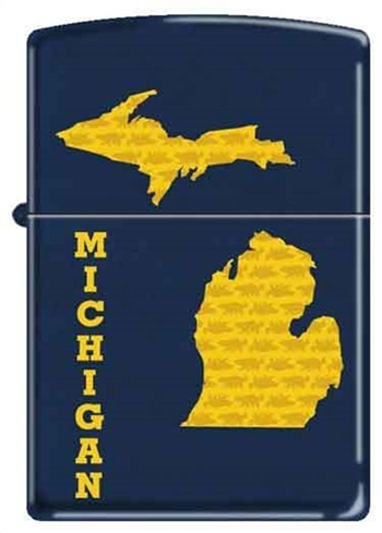 Zippo Lighter - State of Michigan Blue Matte - 851117